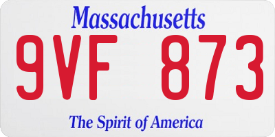 MA license plate 9VF873