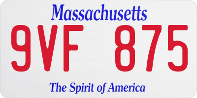 MA license plate 9VF875