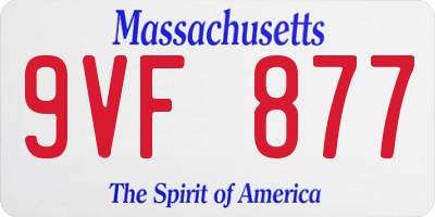 MA license plate 9VF877