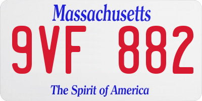 MA license plate 9VF882