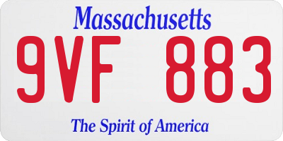 MA license plate 9VF883