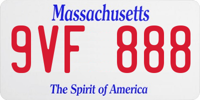 MA license plate 9VF888