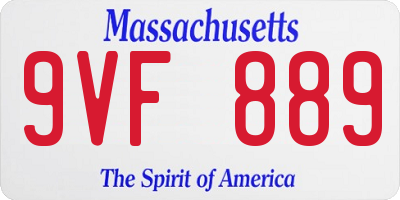 MA license plate 9VF889