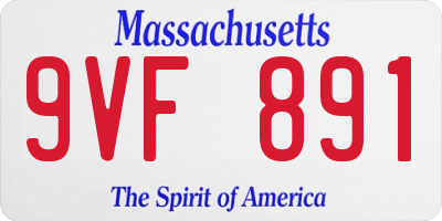 MA license plate 9VF891