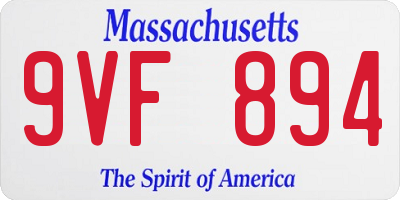 MA license plate 9VF894