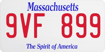 MA license plate 9VF899