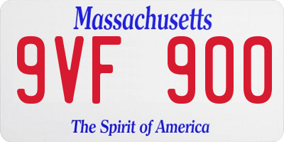 MA license plate 9VF900