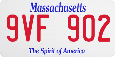 MA license plate 9VF902