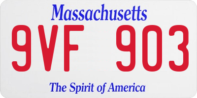 MA license plate 9VF903
