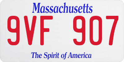 MA license plate 9VF907