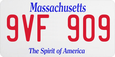 MA license plate 9VF909