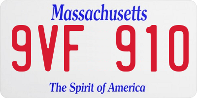 MA license plate 9VF910