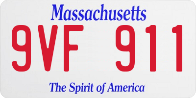MA license plate 9VF911