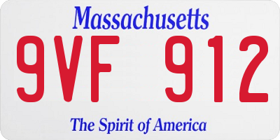 MA license plate 9VF912
