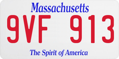 MA license plate 9VF913