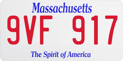 MA license plate 9VF917