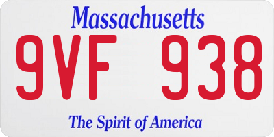MA license plate 9VF938