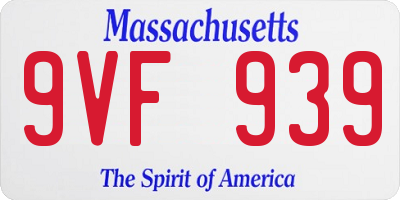 MA license plate 9VF939