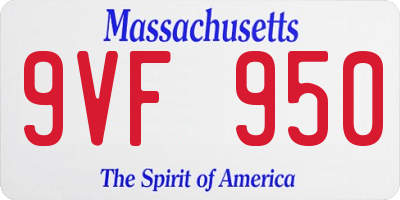 MA license plate 9VF950