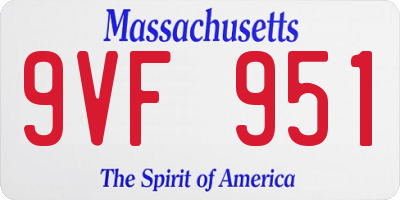 MA license plate 9VF951