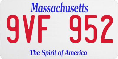 MA license plate 9VF952