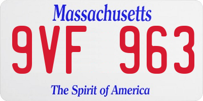 MA license plate 9VF963