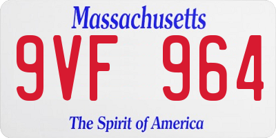 MA license plate 9VF964