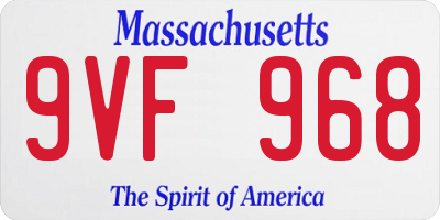 MA license plate 9VF968