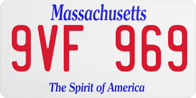 MA license plate 9VF969