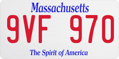 MA license plate 9VF970
