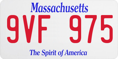 MA license plate 9VF975