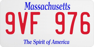MA license plate 9VF976