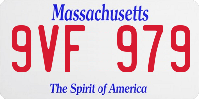 MA license plate 9VF979