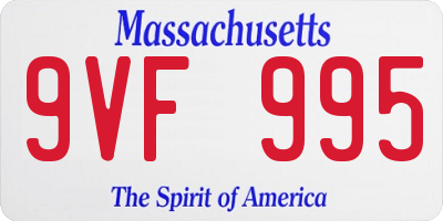 MA license plate 9VF995