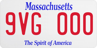 MA license plate 9VG000