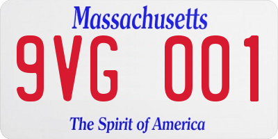 MA license plate 9VG001