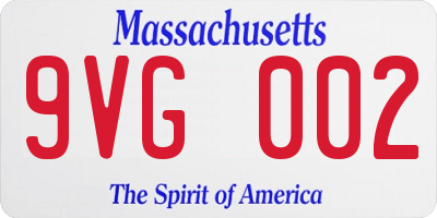 MA license plate 9VG002
