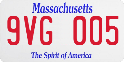 MA license plate 9VG005