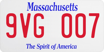 MA license plate 9VG007