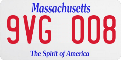 MA license plate 9VG008