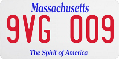 MA license plate 9VG009