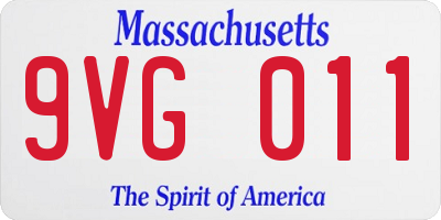 MA license plate 9VG011