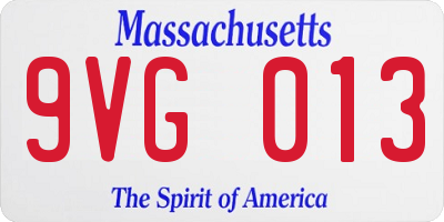 MA license plate 9VG013