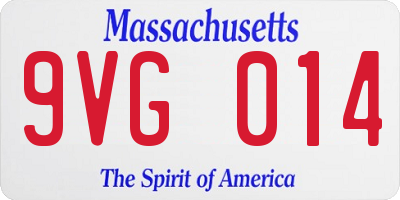 MA license plate 9VG014
