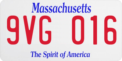 MA license plate 9VG016