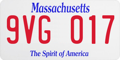MA license plate 9VG017