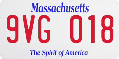 MA license plate 9VG018