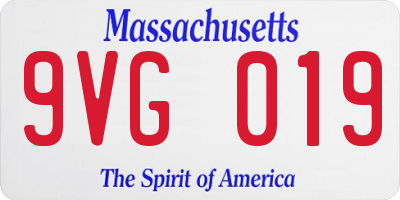 MA license plate 9VG019