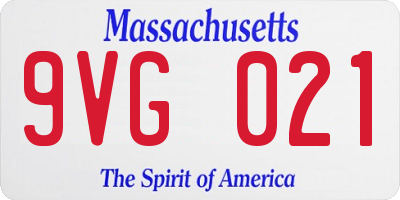 MA license plate 9VG021