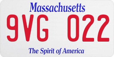 MA license plate 9VG022